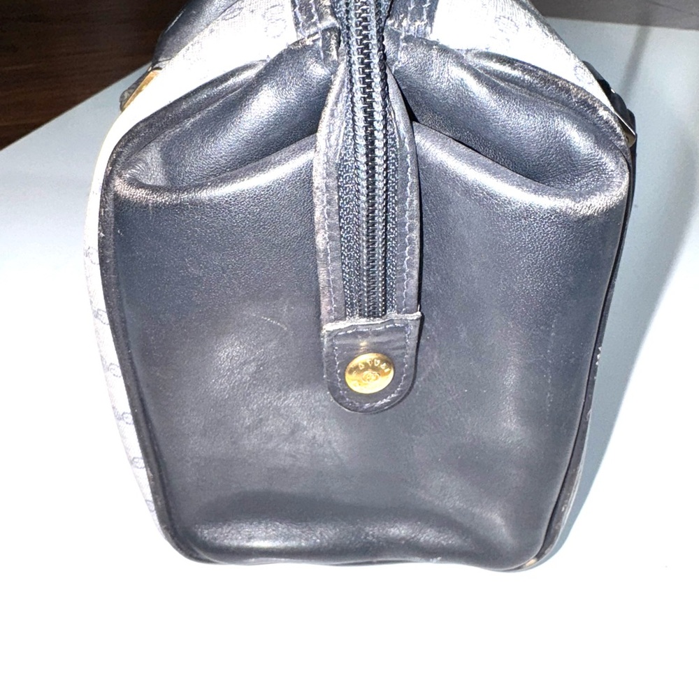 Vintage Gucci Blue Logo Boston Doctor Tote Bag Leather - Picture 6 of 16